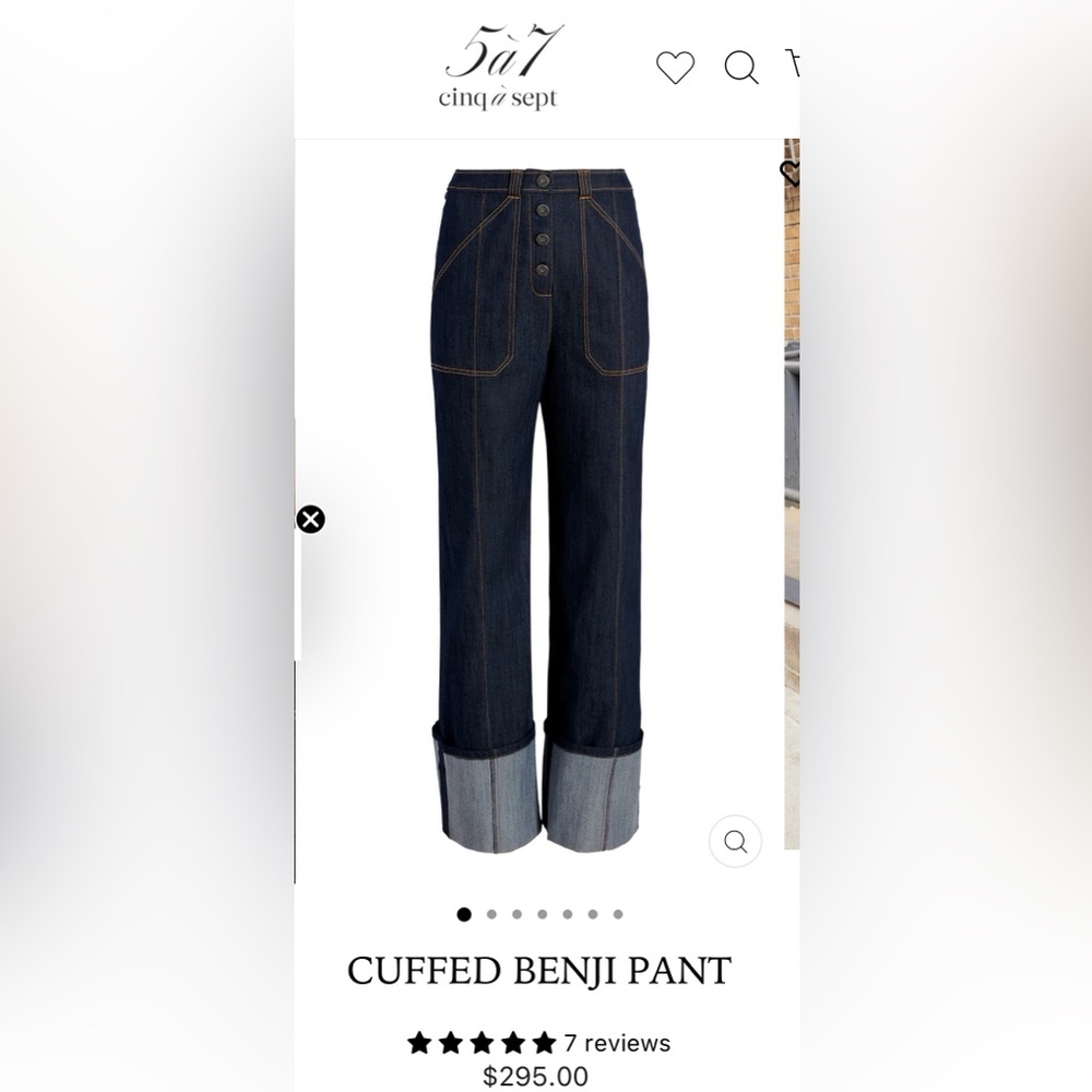 Cinq a Sept Blue Ankle Cropped Jeans with Rolled Cuffs